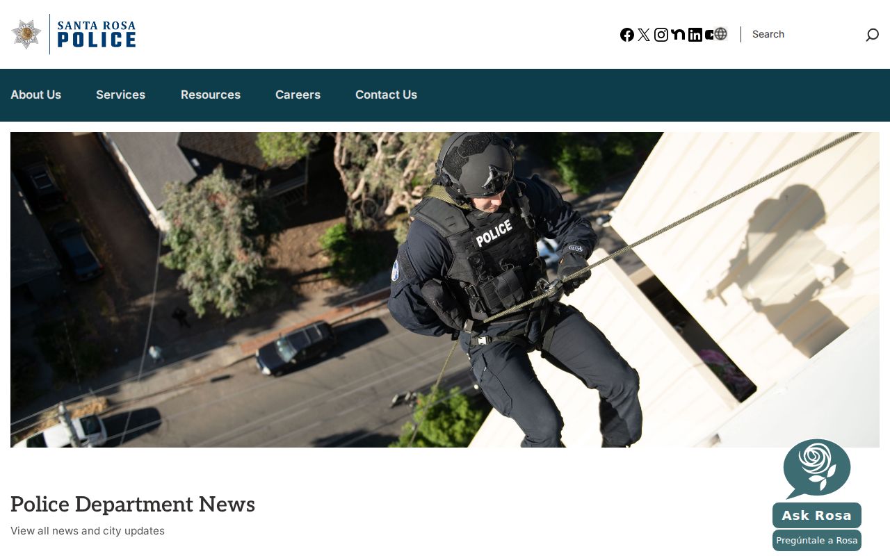 Santa Rosa criminal history Police Department contact page