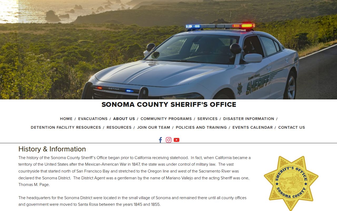 Sonoma County arrest history Sheriff fingerprint and Cal-ID history