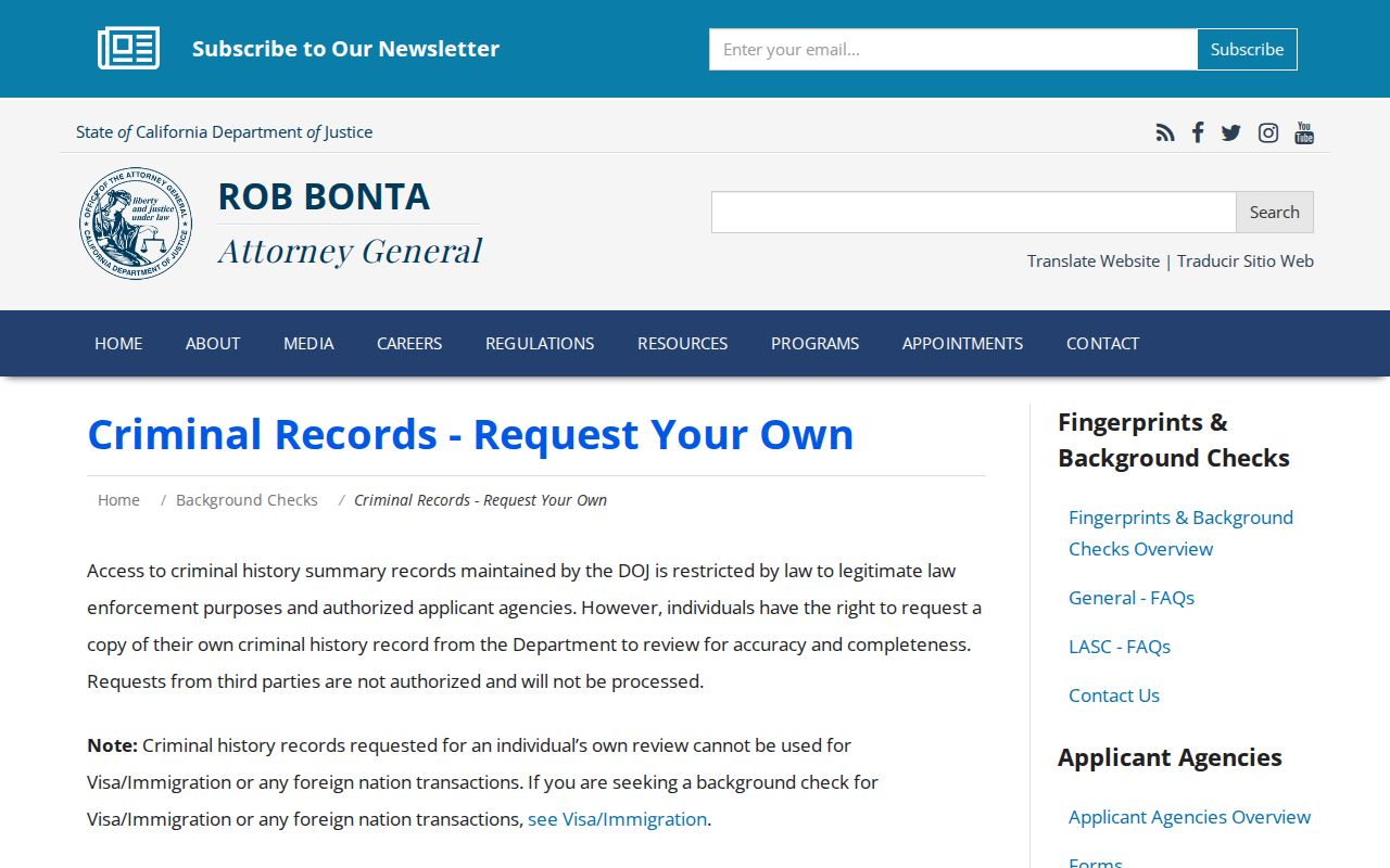 Sonoma County criminal history and California DOJ record review